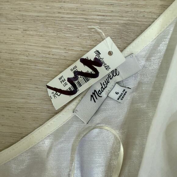 NWT Madewell One Shoulder Midi Dress in Lighthouse Ivory White NQ624 Size 6 - Picture 8 of 10